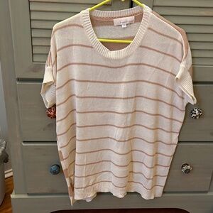 Women's Blue Short Sleeve Sweater